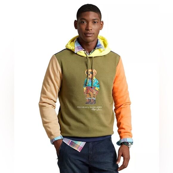 Polo Ralph Lauren Men’s Expedition Voyager Adventure Bear Color Block Hoodie M - Picture 1 of 14